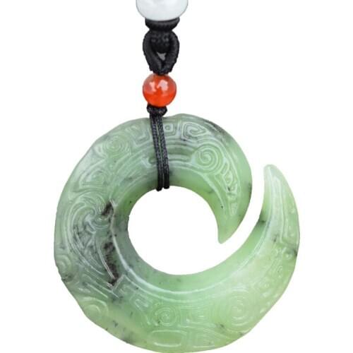 Drop Shipping Men Necklace Pendant Natural Nephrite Carved Dragon Jasper Pendant Gift for Women Fine Jade Jewelry
