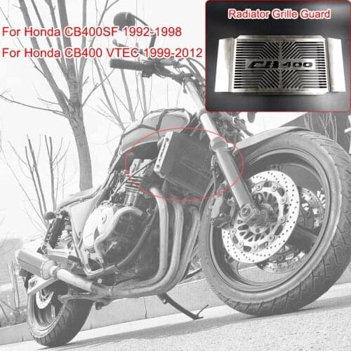 For Honda CB 400 CB400 VTEC 1 2 3 4 CB400SF Stainless Steel Radiator Grille Grill Guard Protection Cover 1999-2012 CB400 VTEC