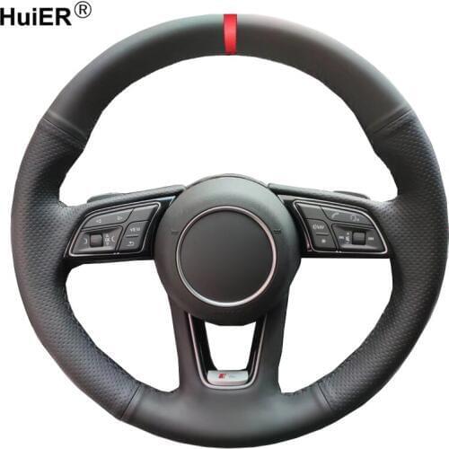 Hand Sewing Car Steering Wheel Cover Funda Volante For Audi A1 (8X) Sportback A3 (8V) A4 (B9) Avant A5 (F5) Q2 Stuurhoes Volant