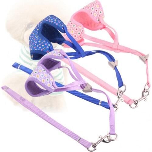 Dog Colorful Dots Chest Strap Vest Traction Leash Adjustable Clips Pet Supplies