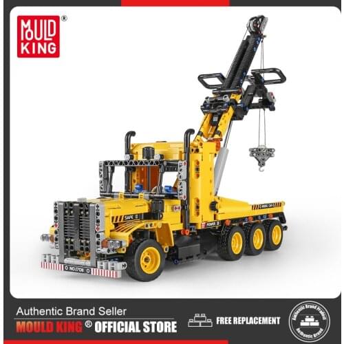 MOULD KING Building Blocks The High-Tech Tow Truck Model Assembly Bricks Road Trailer Toys For Teens and Kids Christmas Gifts