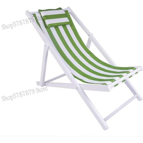 Solid wood beach chair wooden deck chair folding chair Oxford canvas chair lunch break chair portable chair accompanying chair X