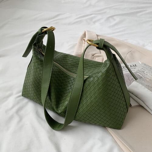 Burminsa Trendy Woven Hobo Shoulder Crossbody Bags For Women Brand Designer Luxury Large Capacity Travel Ladies Handbags 2021