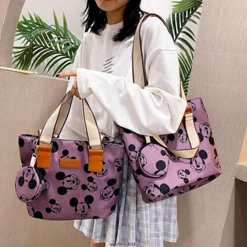 Disney cartoon Mickey Mouse shoulder bag ladies girl diagonal bag large capacity shopping bag handbag birthday gift