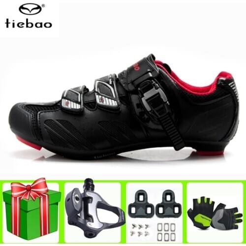 TIEBAO Cycling Shoes Men Self-locking Racing Road Bike Shoes Outdoor Zapatillas Ciclismo Professional Bicycle Women Sneakers