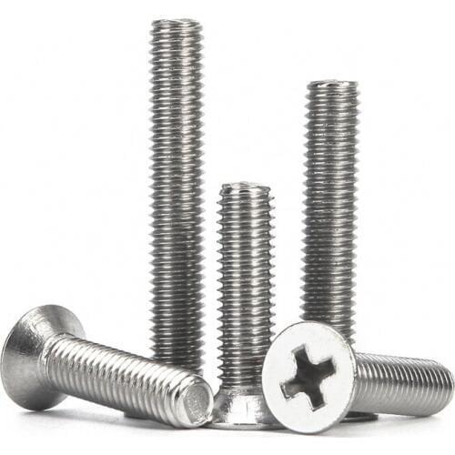 Cross Recessed Flat Head Screw Phillips Countersunk Metric Thread Machine Bolt 304 Stainless Steel M1 M1.2 M1.4 M1.6 M2 M2.5 M3
