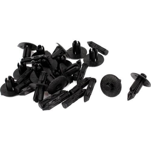 X Autohaux 16 Pcs Black Plastic Rivets Retainer Clip 7Mm X 11Mm X 17Mm For Car Bumper