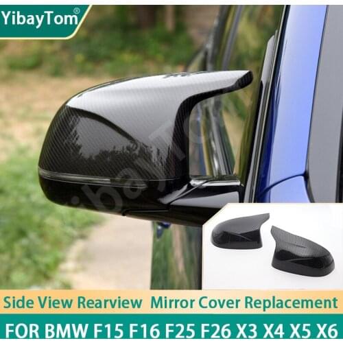 Carbon Fiber Pattern Side Mirror Cover Cap Replacement for For x5 F15 x6 F16 x3 F25 x4 F26 2014-2018 modified accessories