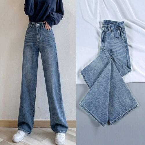 Womens blue Jeans high waisted Straight Leg new Jeans Slim Mom Jean Large Size Sexy 2021Woman cargo wide leg Trouser streetwear
