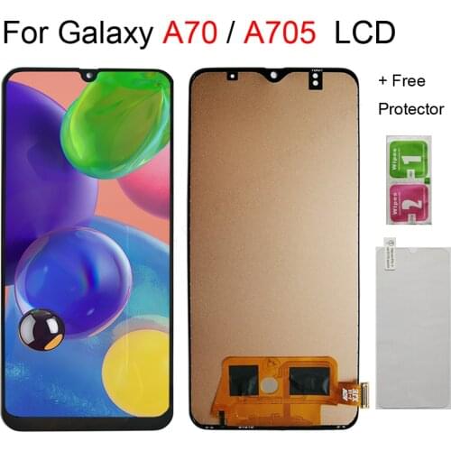 INCELL TFT A70 LCD For Samsung Galaxy A70 LCD A705 A705F SM-A705F LCD Display + Touch Screen Digitizer Assembly + Free Protector