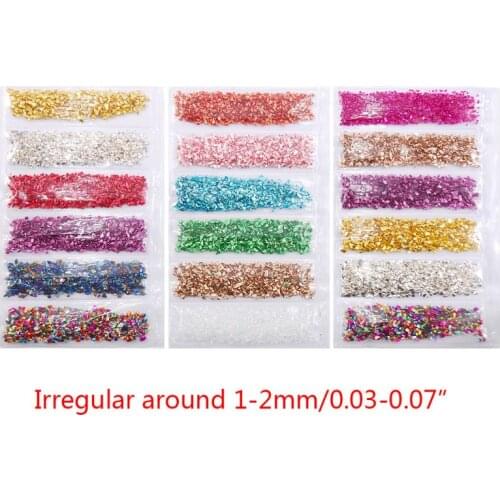 1 Set Broken Glass Stones Crystal UV Epoxy Resin Filler DIY Nail Art Decorations F3MD
