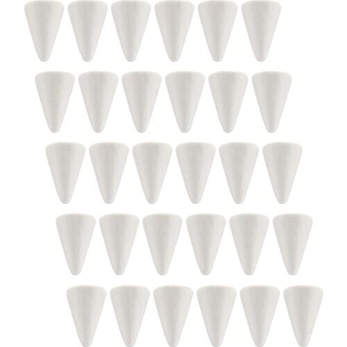 30-Pack 68 x 23 mm Cone Shaped White Styrofoam Foam Ornaments Materials for Handmade DIY Modelling Arts Crafts
