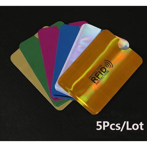 5PC Anti Rfid Card Holder Blocking Reader Lock Card ID Holders Aluminium ID Card Holder Protection Metal Credit Card Holder