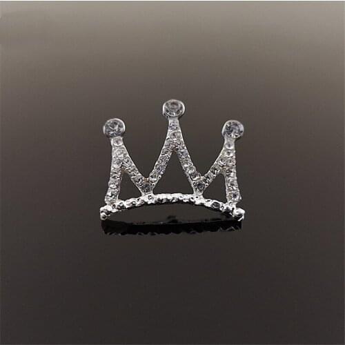 5pcs alloy crown metal rhinestone buttons forhair bow accessories 23*27mm