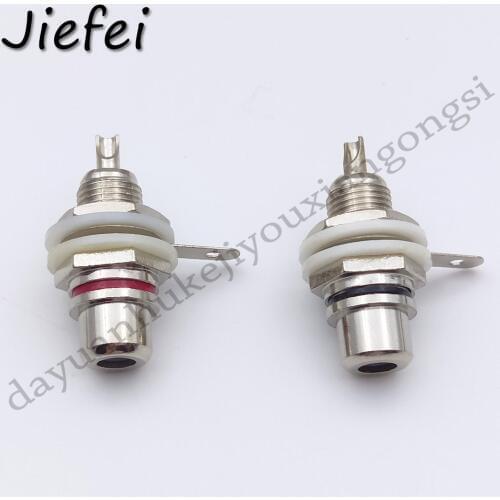 50Pcs 2 color silver Panel Mount RCA Female plug Jack Audio Socket Amplifier Chassis Phono Connector with nut solder