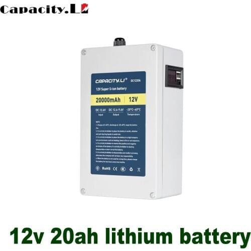 Capacity.li 12V20AH lithium battery outdoor Lighting emergency power supply monitoring audio router Rechargeable battery pack