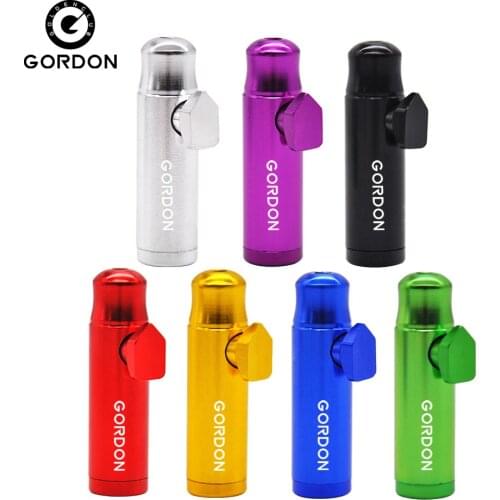 GORDON Aluminum Round Bullet Sniffer Snorter Dispenser Powder Boxes Matte Colorful 54MM Metal Mouth Tips Snuff Kit Box Nasal