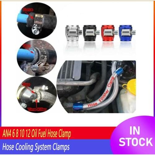 Auto Parts AN4 6 8 10 12 Oil Fuel Hose Clamp End Finisher HEX Finishers Aluminum Hose Connectors Hose Cooling System Clamps