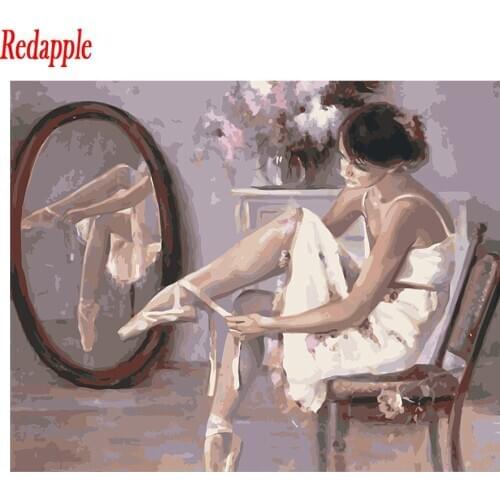 Ballet Girl Tie Shoe Full round diamond embroidery diamond painting 5D square by hand 3d gift picture rhinestones hobby room art