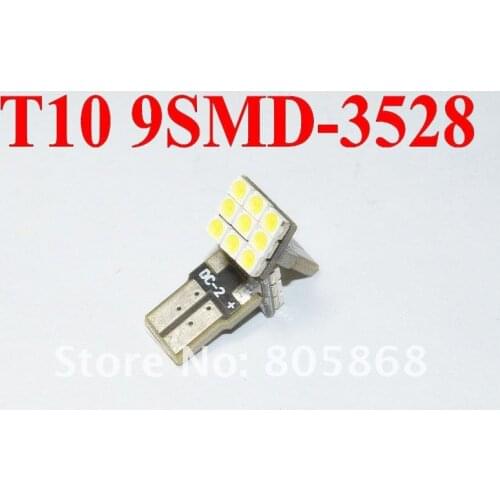 Free Shipping Wholesale T10 9smd 3528 LED Car SMD Bulbs auto Interior Lighting White Car Side Wedge Tail Light Lamp Bulb