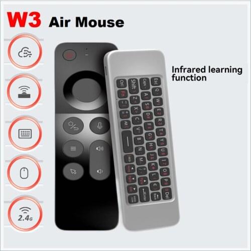 W3 2.4G Wireless Voice Air Mouse Remote Controller Mini Keyboard For Android TV BOX / Windows / Mac OS / Linux Gyroscope Remote