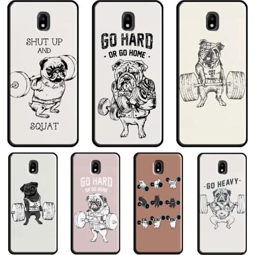 Funny Pug Lift Gym Cover For Samsung Galaxy A8 A6 A7 A9 2018 J8 J4 J6 Plus J1 A3 A5 2016 J3 J7 J5 2017 Case