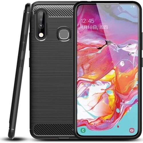 A70E Carbon Fiber Case For Samsung Galaxy A70E Cover TPU Drawing Material Phone Case For Galaxy A70E 360 Full Protective Fundas