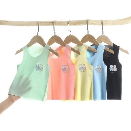 Childrens Boneless Vest 2021 Summer New Childrens Modal Sleeveless Camisole Boys And Girls Bottoming Shirt