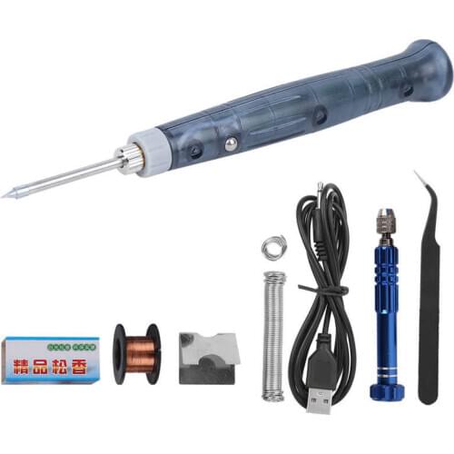 Electric Soldering Iron Kit Portable Adjustable Temperature USB Welding Irons Pen Soldering Tip