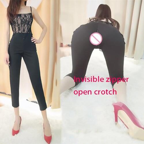 W Woman Sexy Lcae Hollow Out One Piece Garment Summer Legging Cropped Invisible Zipper Crotch Outdoor Sex Nudity Adult Flirting
