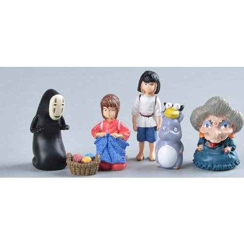 Koteta Japanese Anime Action Figures Cartoon Spirited Away Movie Model Resin Mini Home Decoration Hayao Miyazaki Figure for Kid
