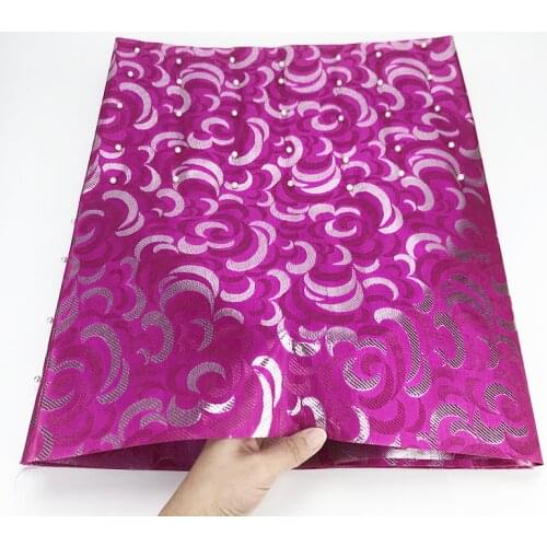 Hot Sale Swiss African Nigeria Fushia Color beads Gele Sego Headtie 2pcs/bag African Nigeria Gele Sego Headtie 048