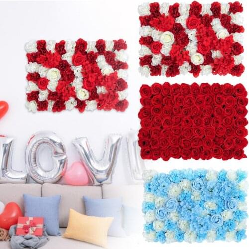 Creative Artificial Flower Rose Flower Wall Wedding Artificial Plants Background Wall Christmas Silk Modern Decoration