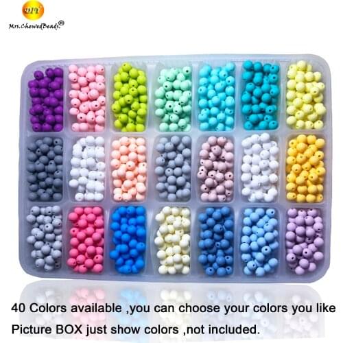 HOT! 10MM-12MM-15MM Round bead 100PCS/lot Silicone Teething Necklace beads 40 colors Food Grade Silicone loose beads BPA free