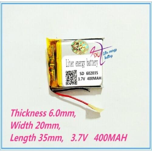 Best battery brand 602035 062035 400mah 3.7V lithium polymer battery MP3 MP4 GPS small toys