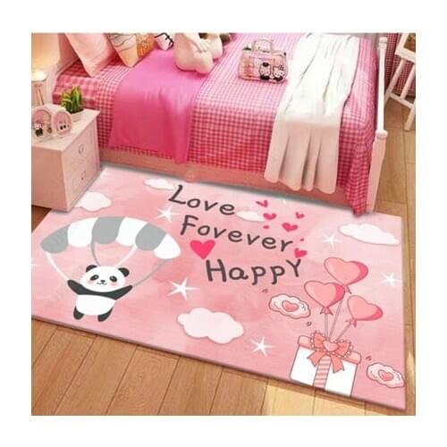 Cute Cartoon Carpet Children Bedroom Baby Crawling Non-Slip Rectangular Mat