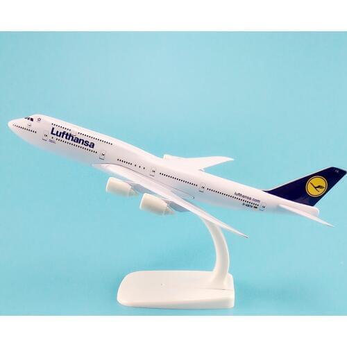 20cm Metal Alloy Plane Model German Air Lufthansa Airways Boeing 747 B747 400 Airlines Airplane Model w Stand Aircraft Gift