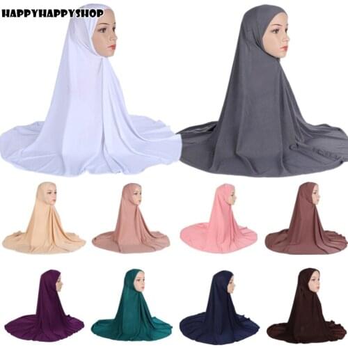 Muslim Long Plain Khimar Hijab Big Shawls Islamic Amira Hat Pull On Headwrap Scarves Ramadan Gift Women Ladies Arab Headwear