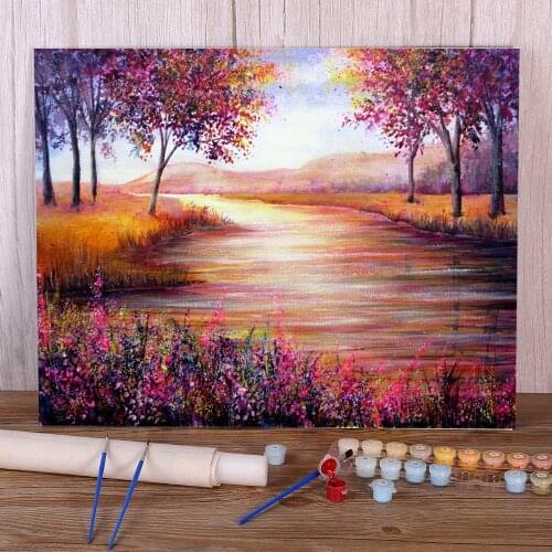 Natural Scenery Melody Paint By Numbers Kit Acrylic Paints 40*50 Picture By Numbers Photo New Design Crafts For Adults Art