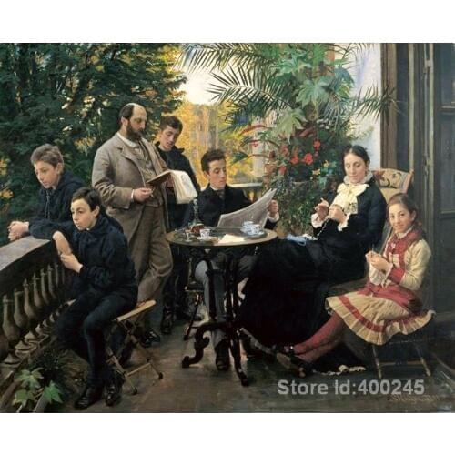 Wall art The Hirschsprung Family by Peder Severin Kroyer decor paintings Hand painted High quality