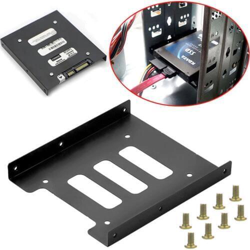 New 2.5 Inch SSD HDD To 3.5 Inch Metal Mounting Adapter Bracket Dock 8 Screws Hard Drive Holder For PC Hard Drive Enclosure