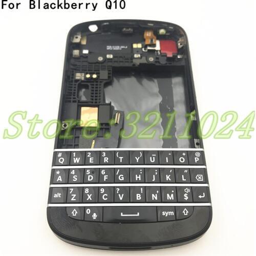 Original New For Blackberry Q10 Full Housing Back Battery Case Cover + Frame Cover Case + English Keypad with Flex