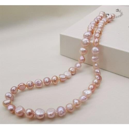 DAIMI Natural Freshwater Pearl Necklace Classic Style Black/White/Pink/Purple Pearl Necklace For Women