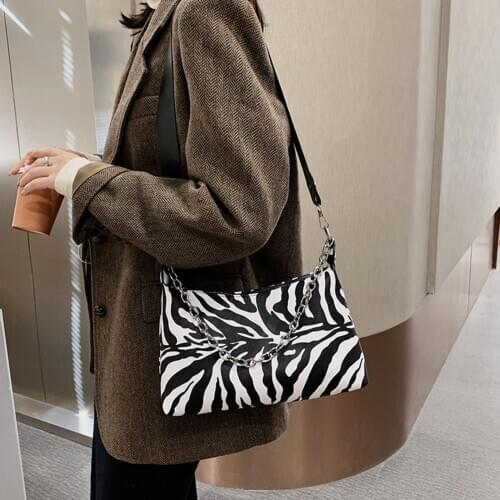 Simply Crossbody Bags Lady Chain Travel Small Handbags Zebra nimal Printed PU Leather Shoulder Messenger Bag for Women 2020