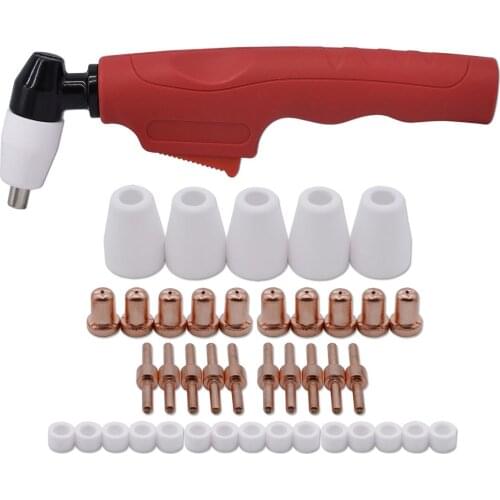 PT-31 LG-40 20072 Plasma Cutter Torch Head Body & Plasma Tip Electrode Nozzle Gas Ring ConsumablesKit 41pcs