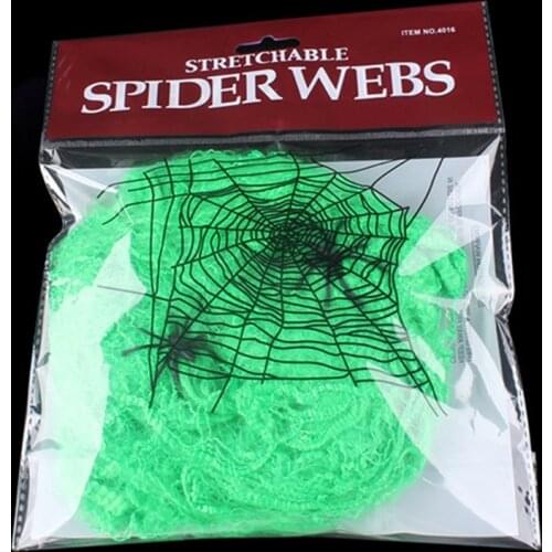 Halloween Scary Party Scene Props White Stretchy Cobweb Spider Web Horror Halloween Decoration For Bar Haunted House