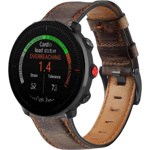 22mm Leather Watchband For Polar Vantage M Classic Look Wrist Strap For Polar Grit X Adjustable Retro Bracelet Man Bands