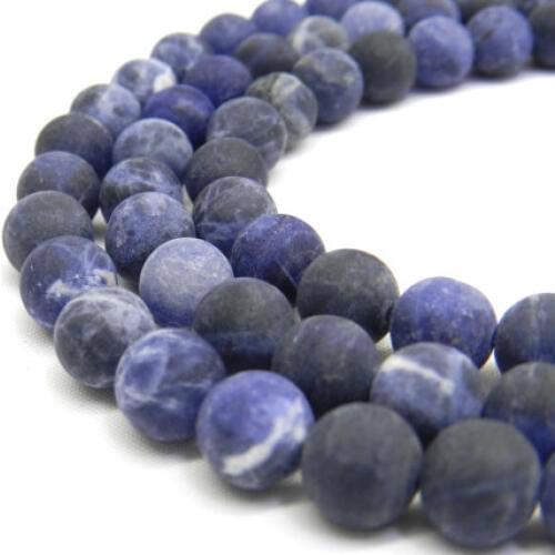 Sodalite Beads,Gem stone Matte Beads for Jewelry Making,,Frosted Blue Natural Stone Beads 6-12mm 1strand bead