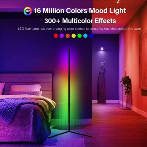 Modern RGB Corner Floor Lamp Atmosphere Light Colorful Bedroom Living Room Decor Lighting Remote Control Indoor Standing Lamp
