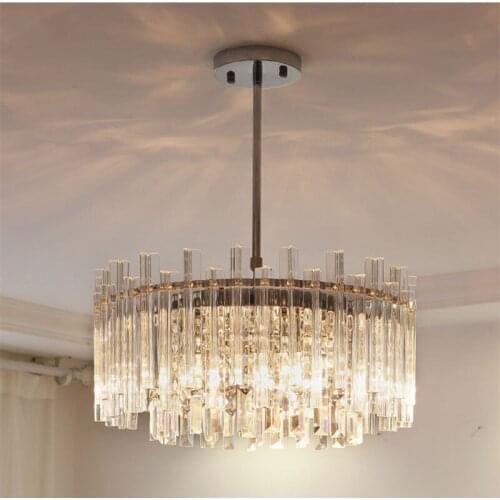 Modern Luxury Chrome E14 Led Pendant Lights Bedroom Foyer Adjustable Rod Hanging Lamp Droplight Led Indoor Lighting Fixtures